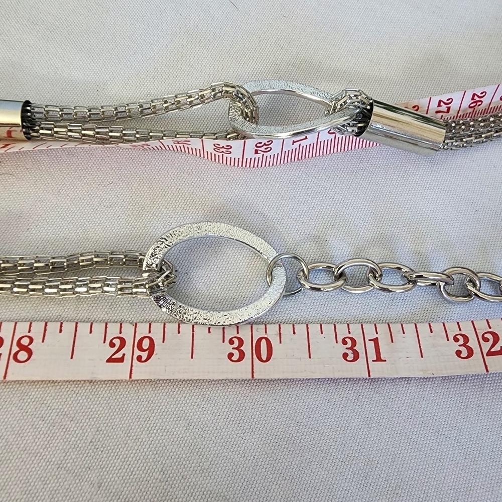 Silver Mesh Loop Adjustable Chain Belt - Picture 7 of 9